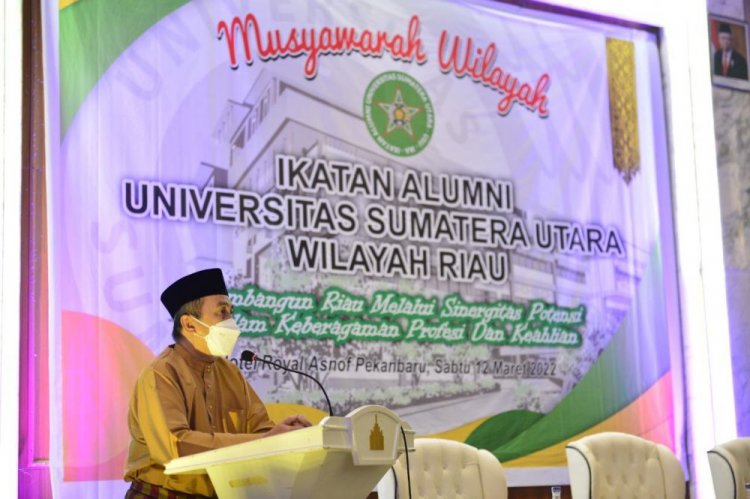 Gubri Ajak Alumni Universitas Sumatera Utara di Riau Bersinergi Bangun Daerah