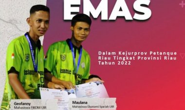 Dua Mahasiswa Universitas Islam Riau Raih Emas di Kejurprov Petanque Riau