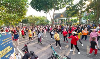 Warga Pekanbaru Antusias Ikuti Senam Sehat Unilak-Dinas Perpustakaan Kearsipan Riau