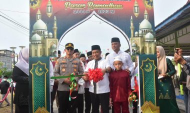 Pasar Ramadan Sungai Bengkel Dibuka Wabup Bengkalis, Pedagang Digratiskan Sewa Lapak