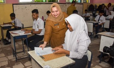 Bupati Bengkalis Semangati Peserta Asessment Sumatif SD dan SMP di Mandau dan Pinggir