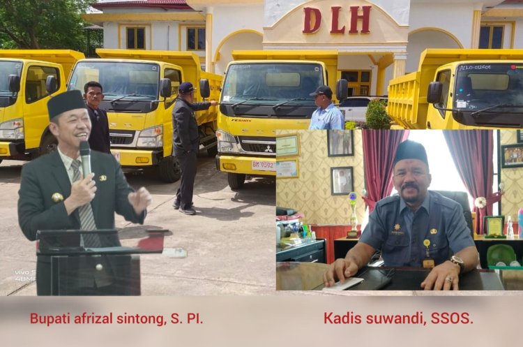 DLH Rohil Dapat Tambahan 5 Unit Dump Truck, Siap Wujudkan Kota Bersih