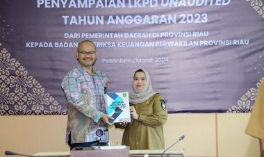 Bupati Bengkalis Serahkan LKPD Unaudited Tahun 2023 ke BPK 