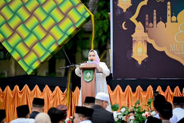 Kasmarni Salat Idul Fitri 1446 H di Lapangan Bola Kaki Dusun Sialang Rimbun, Singgung Kemenangan Umat Muslim