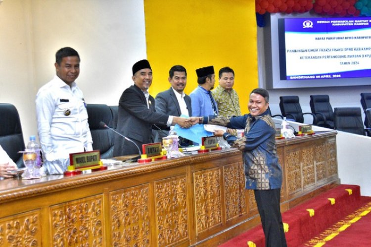 DPRD Kampar Rapat Paripurna LKPj 2024 Kepala Daerah, Berikut Pandangan Umum Fraksi