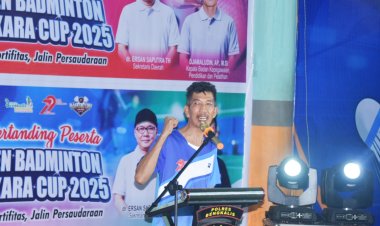 Bupati Bengkalis Ingatkan Peserta Turnamen Badminton Bhayangkara Cup 2025 Junjung Sportifitas