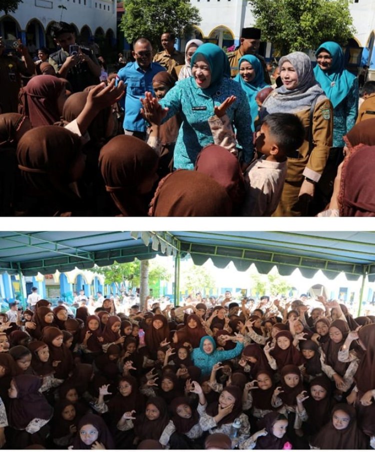Ketua TP PKK Rohul Launching PKG Gratis di Sekolah