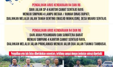 Jembatan Sungai Lintang Diperbaiki, Dishub Kuansing Alihkan Arus Lalu Lintas