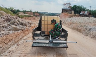 Satgas TMMD  Kodim 0301/Pekanbaru Tak Kenal Lelah Siapkan Pembangunan Jalan Bandes di Kelurahan Tuah Negeri