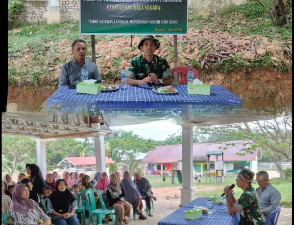 Ajak Warga Tuah Negeri Cinta Tanah Air, Satgas TMMD ke-127 Kodim 0301/Pekanbaru Beri Penyuluhan Wawasan Kebangsaan dan Bela Negara