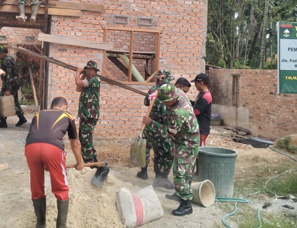 Satgas TMMD ke-127 Kodim 0301/Pekanbaru Gotong Royong Bersama Masyarakat, Wujud Kemanunggalan TNI dengan Rakyat