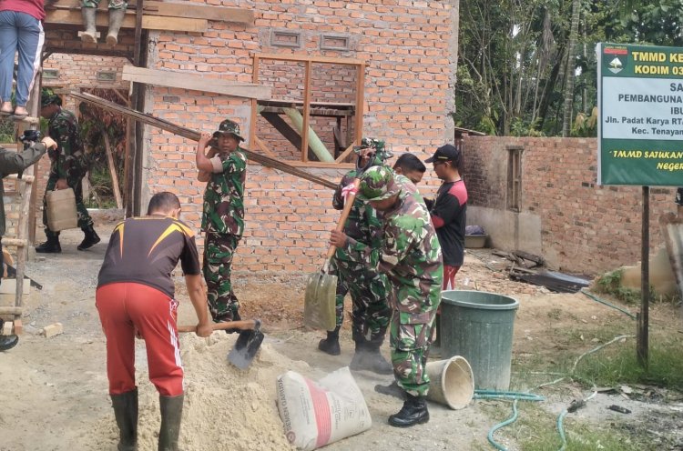 Satgas TMMD ke-127 Kodim 0301/Pekanbaru Gotong Royong Bersama Masyarakat, Wujud Kemanunggalan TNI dengan Rakyat