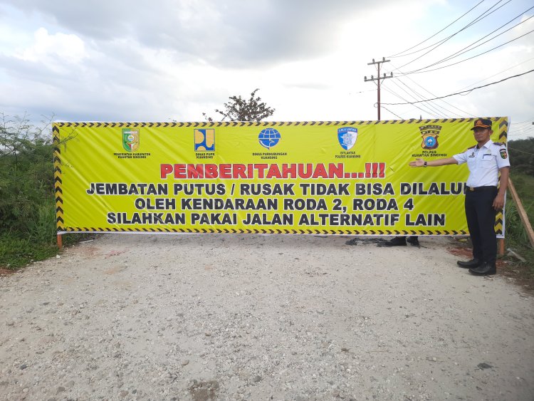 Bahayakan Keselamatan Masyarakat, Jembatan Sungai Lintang Sentajo Raya Ditutup Total 