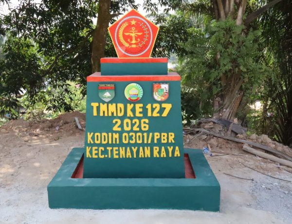 Tugu TMMD ke-127 Kodim 0301/Pekanbaru Jadi Pengingat Kebersamaan TNI dan Warga Tenayan Raya
