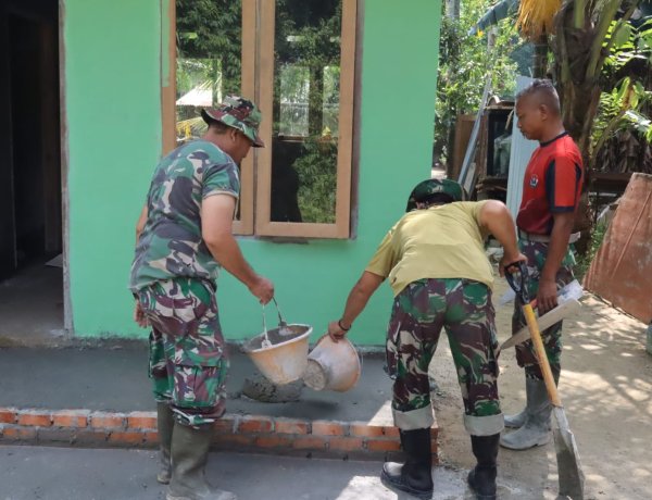 Satgas TMMD ke-127 Kodim 0301/Pekanbaru Percepat Penyelesaian Rumah Sarianis, Progres 88 Persen