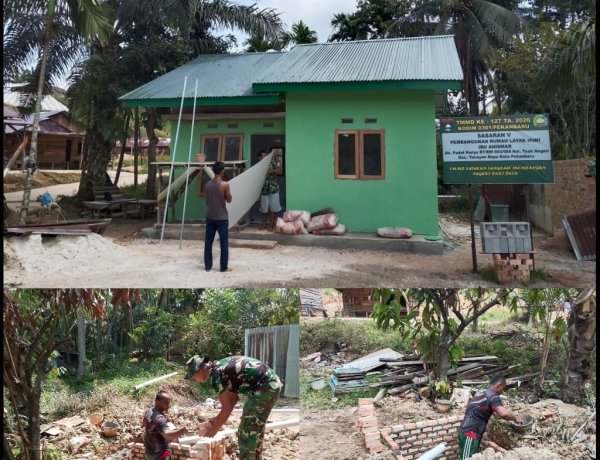 Satgas TMMD ke-127 Kodim 0301/Pekanbaru Percepat Penyelesaian Rumah Anismar, Progres 90 Persen