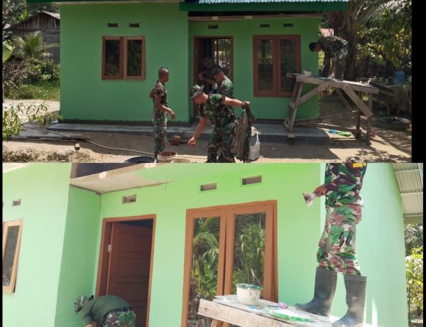 Progres 94 Persen, Satgas TMMD ke-127 Kodim 0301/Pekanbaru Bersama Warga Tuntaskan Rumah Sarianis di Tuah Negeri