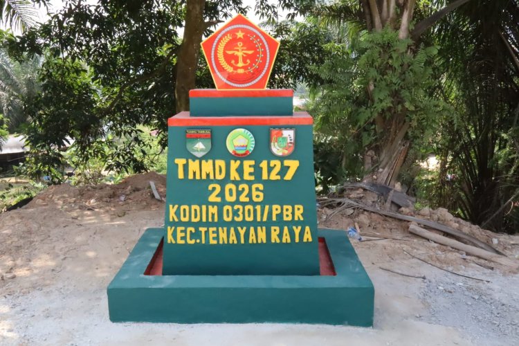 Tugu TMMD ke-127 Kodim 0301/Pekanbaru Jadi Pengingat Kebersamaan TNI dan Warga Tenayan Raya