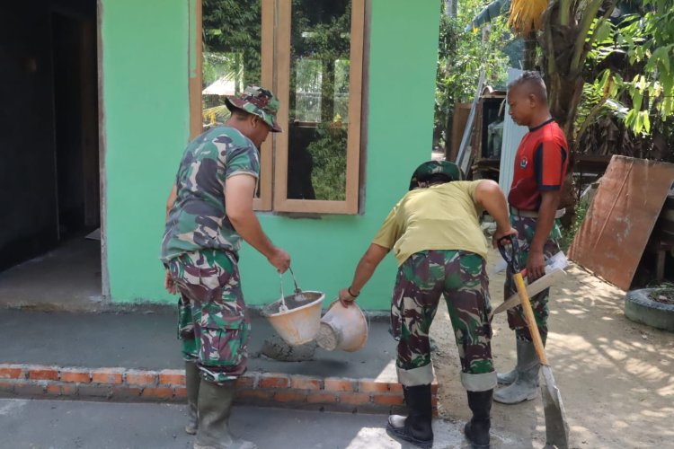 Satgas TMMD ke-127 Kodim 0301/Pekanbaru Percepat Penyelesaian Rumah Sarianis, Progres 88 Persen