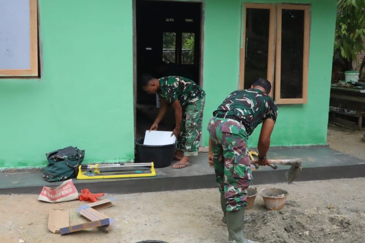 Satgas TMMD ke-127 Kodim 0301/Pekanbaru Kebut Tahap Finishing Rumah Sarianis, Progres 89 Persen