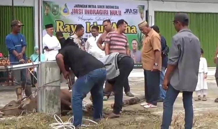 Bersama JMSI Inhu, Agrinas Palma Nusantara dan Pemkab Inhu Potong 2 Ekor Sapi